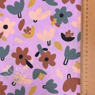 Bawełniana tkanina Flowers lavender by JENNIFER BOURON ORGANIC