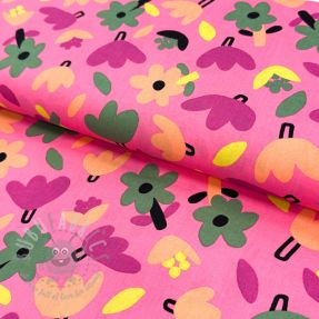 Bawełniana tkanina Flowers pink by JENNIFER BOURON ORGANIC