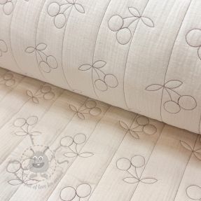 Muślin double gauze STEPPED Cherries natural