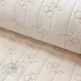 Muślin double gauze STEPPED Cherries natural