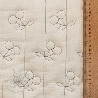 Muślin double gauze STEPPED Cherries natural