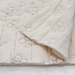 Muślin double gauze STEPPED Cherries natural