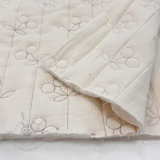 Muślin double gauze STEPPED Cherries natural