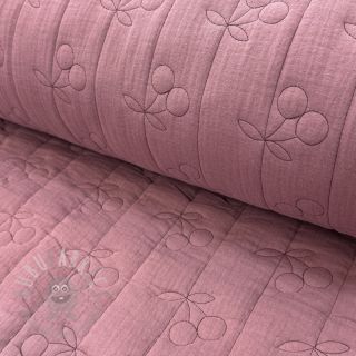 Muślin double gauze STEPPED Cherries mauve