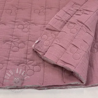 Muślin double gauze STEPPED Cherries mauve