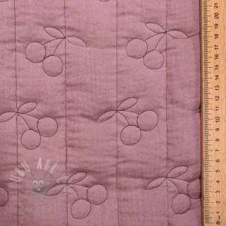 Muślin double gauze STEPPED Cherries mauve