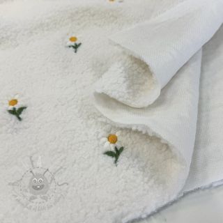 Tkanina płaszczowa TEDDY EMBROIDERY Flowers off white