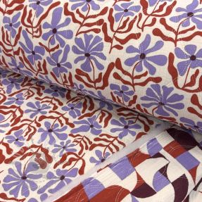 Muślin double gauze STEPPED Flowers natural