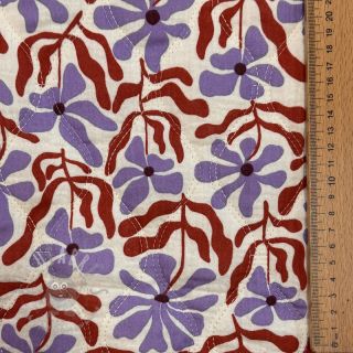 Muślin double gauze STEPPED Flowers natural