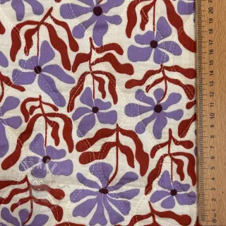 Muślin double gauze STEPPED Flowers natural
