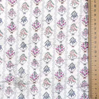 Muślin double gauze STEPPED Flowers light pink digital print