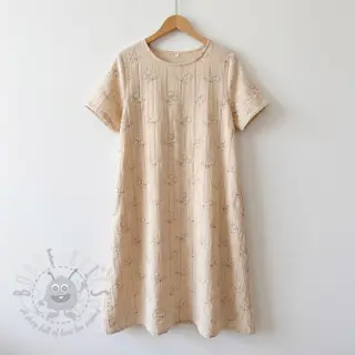 Muślin double gauze STEPPED Cherries natural
