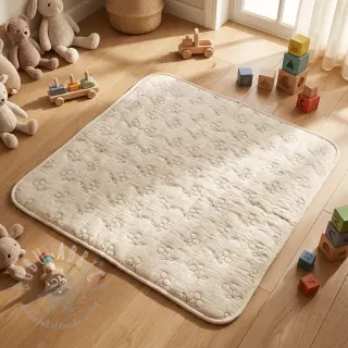 Muślin double gauze STEPPED Cherries natural