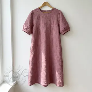 Muślin double gauze STEPPED Cherries mauve