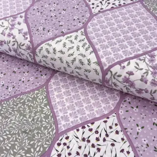 Bawełniana tkanina Flowers patchwork lilac