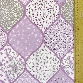 Bawełniana tkanina Flowers patchwork lilac