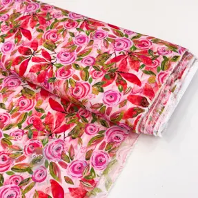 Wiskoza RAYON POPLIN Printed Rosie design A