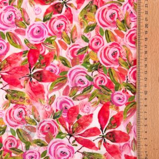 Wiskoza RAYON POPLIN Printed Rosie design A