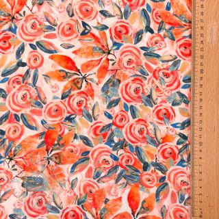 Wiskoza RAYON POPLIN Printed Rosie design B