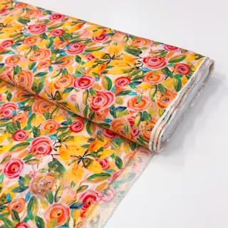 Wiskoza RAYON POPLIN Printed Rosie design C