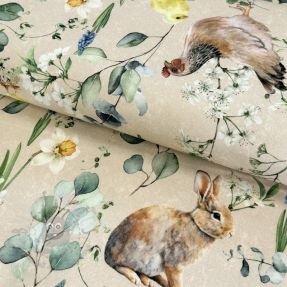 Tkanina dekoracyjna Happy spring scene digital print