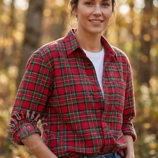 Bawełniana tkanina LIGHT FLANNEL Check design G