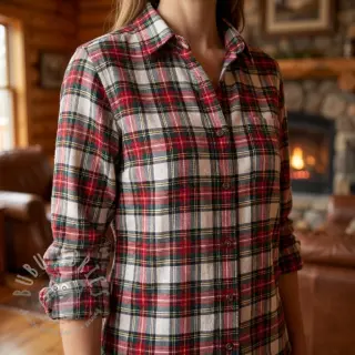 Bawełniana tkanina LIGHT FLANNEL Check design D