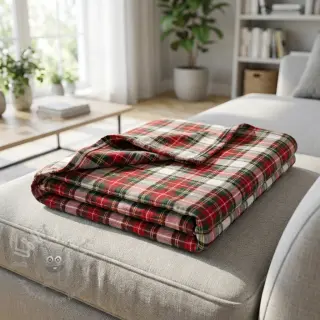 Bawełniana tkanina LIGHT FLANNEL Check design D