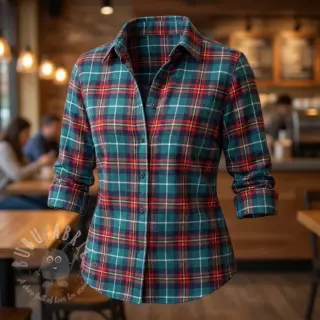 Bawełniana tkanina LIGHT FLANNEL Check design E