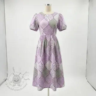Bawełniana tkanina Flowers patchwork lilac