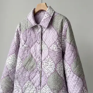 Bawełniana tkanina Flowers patchwork lilac