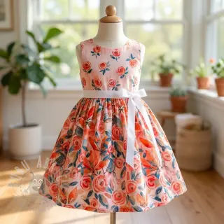 Wiskoza RAYON POPLIN Printed Rosie design B