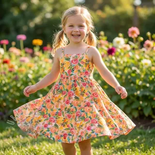 Wiskoza RAYON POPLIN Printed Rosie design C