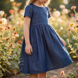 Bawełniana tkanina JEANS Chambre dark blue