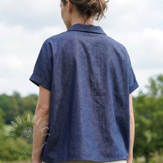 Bawełniana tkanina JEANS Chambre dark blue