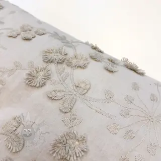 Bawełniana tkanina EMBROIDERY Catchy leaves beige
