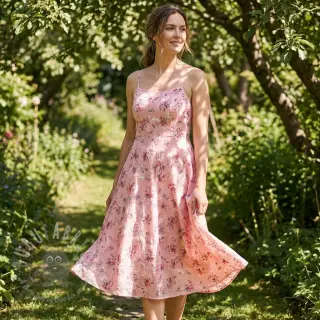Tkanina bawełniana z domieszką Burny lovely pink