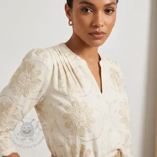 Bawełniana tkanina EMBROIDERY Bellagio butter