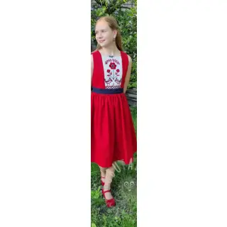 Len enzymatycznie prany dark red