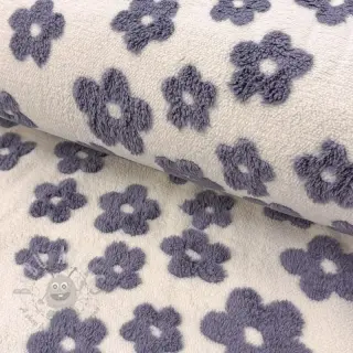 Tkanina płaszczowa TEDDY Flower power lavender