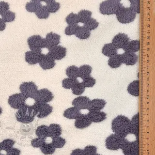Tkanina płaszczowa TEDDY Flower power lavender