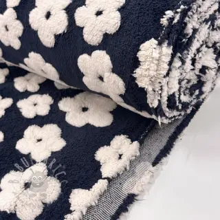 Tkanina płaszczowa TEDDY Flower power off white