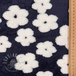 Tkanina płaszczowa TEDDY Flower power off white