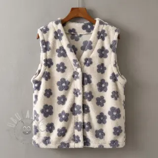 Tkanina płaszczowa TEDDY Flower power lavender