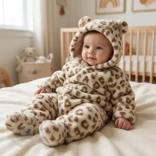 Tkanina płaszczowa TEDDY Panthera light brown