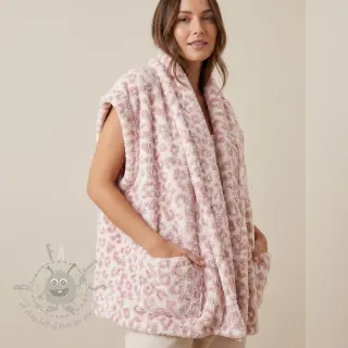 Tkanina płaszczowa TEDDY Panthera old pink