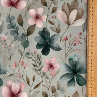 Jersey VISCOSE LYCRA HEAVY Classic flowers design C