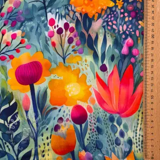 Jersey VISCOSE LYCRA HEAVY Tulips design E