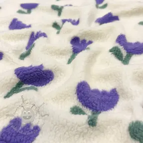 Kabátovina TEDDY JACQUARD Tulips off white