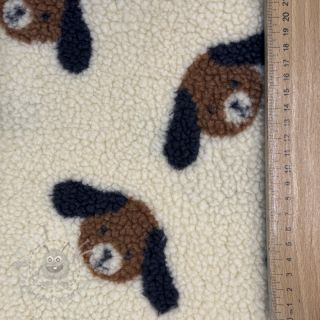 Tkanina płaszczowa TEDDY JACQUARD Dogs brown